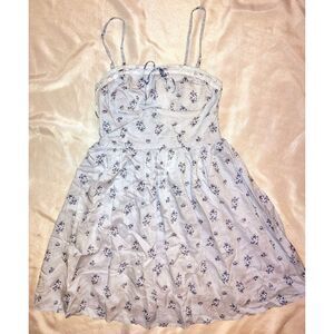 NWT Aeropostale Floral Fit And Flare Dress Blue Size Small Strapless Convertable
